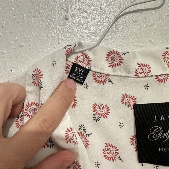 Jachs Girlfriend Womens Top Floral Print Button Front Collared Size XXL Casual - Picture 3 of 9